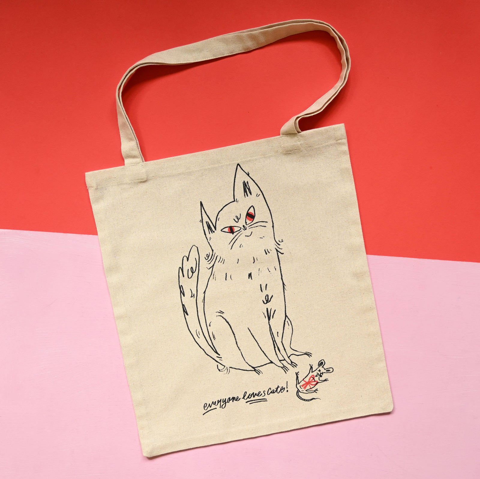 "Everyone Loves Cats!" - Cotton Tote Bag