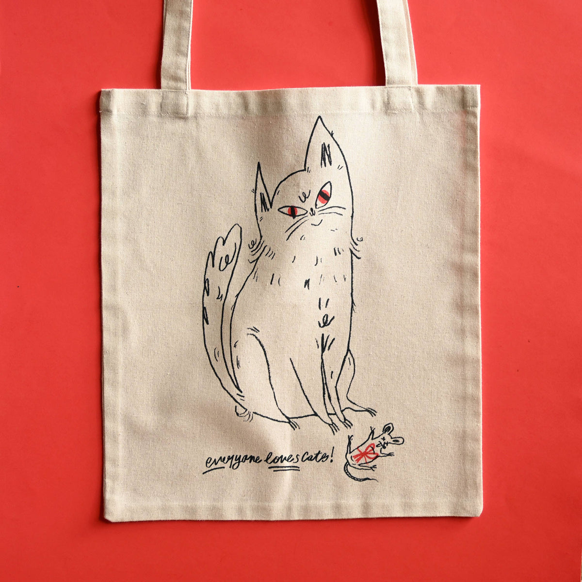 "Everyone Loves Cats!" - Cotton Tote Bag
