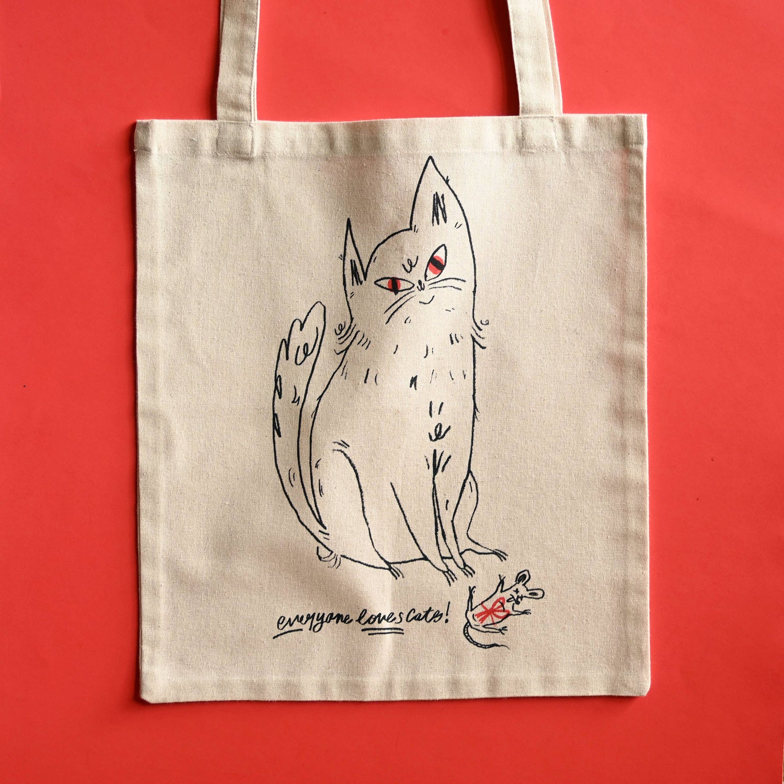 "Everyone Loves Cats!" - Cotton Tote Bag