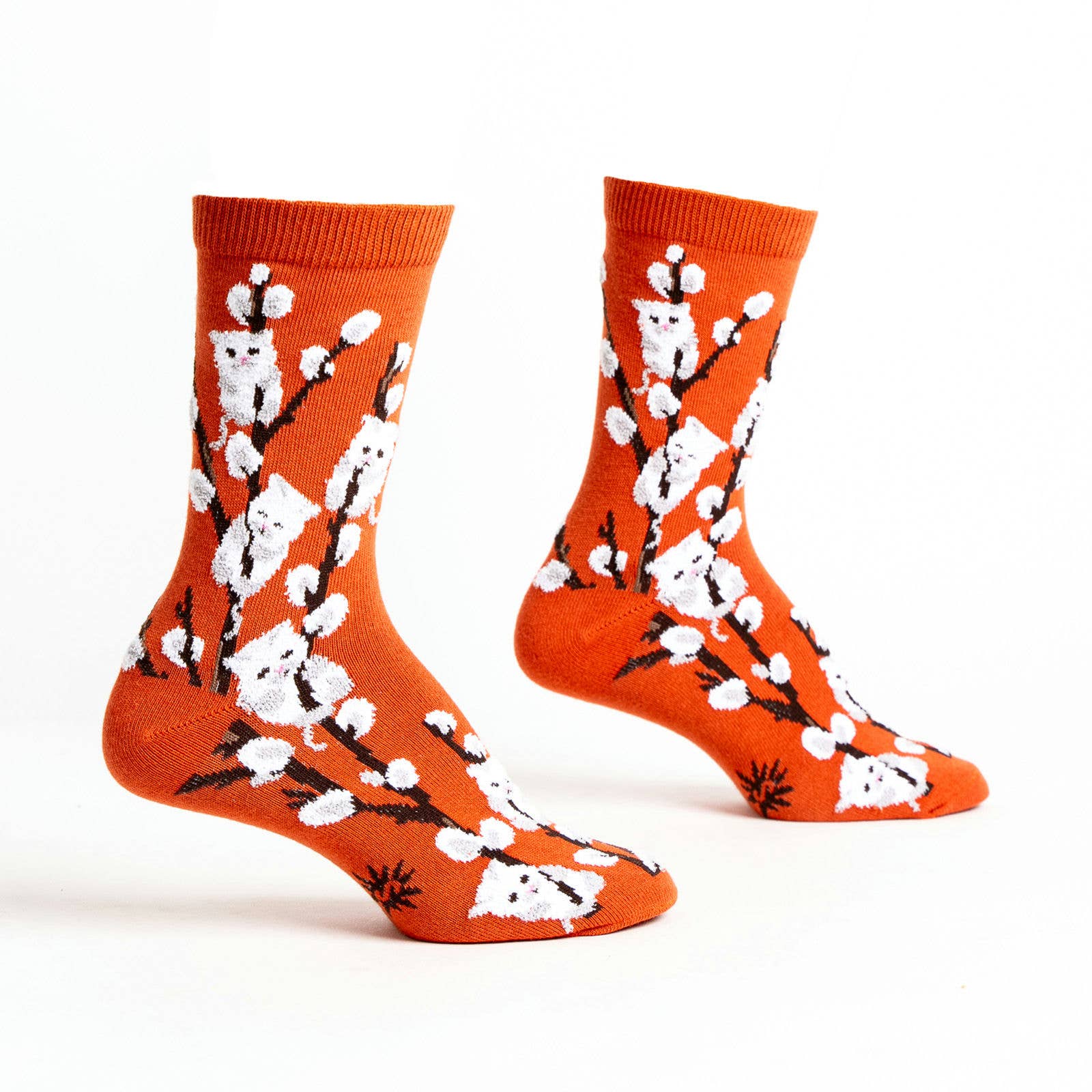 Women's Crew Sock: Kitten Willows