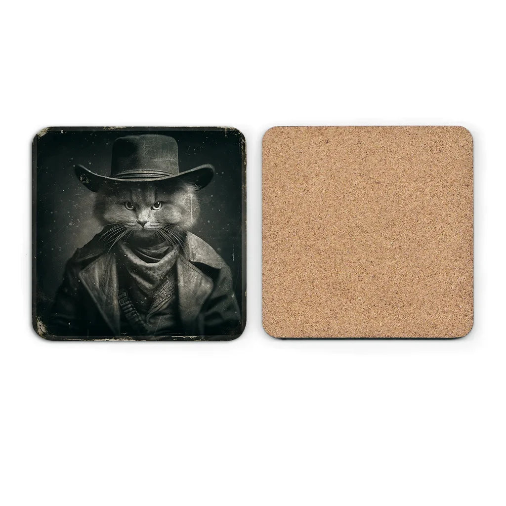 Most Wanted Cats - Fluffy Russian Blue Cat - Cork Coaster