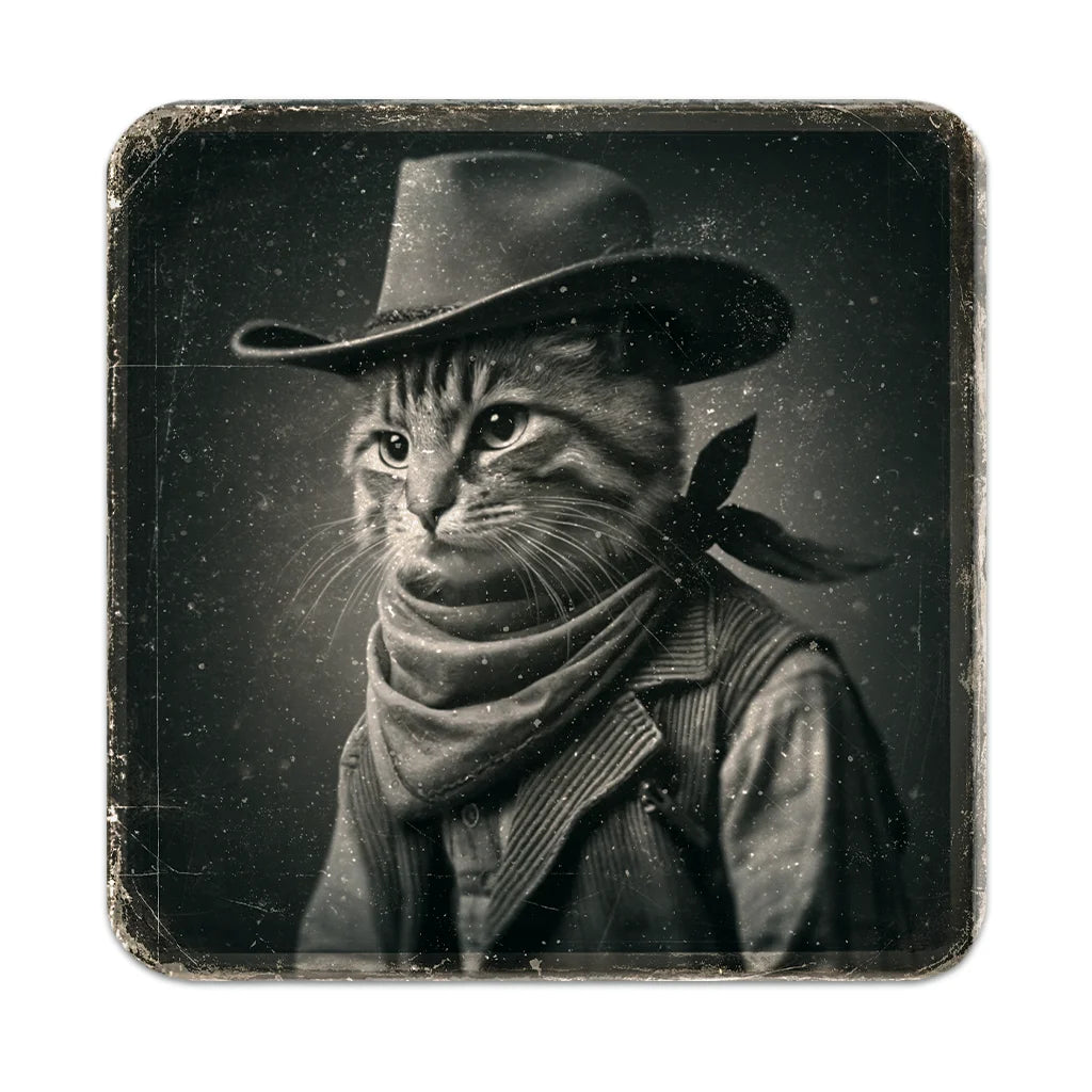 Most Wanted Cats - Grey Tabby Cat - Cork Back Coaster