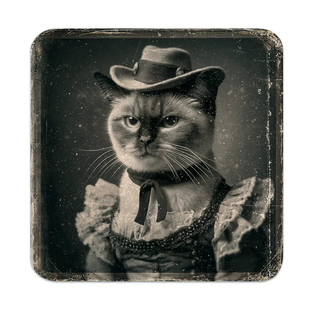 Most Wanted Cats - Siamese Cat Lady - Cork Coaster