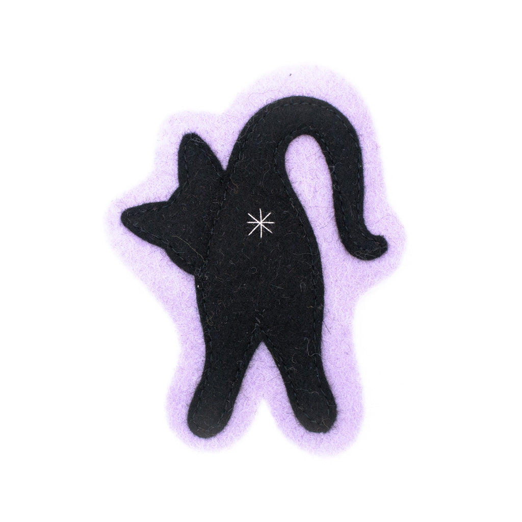 Lavender/Black Cat Butt - Felt Magnet