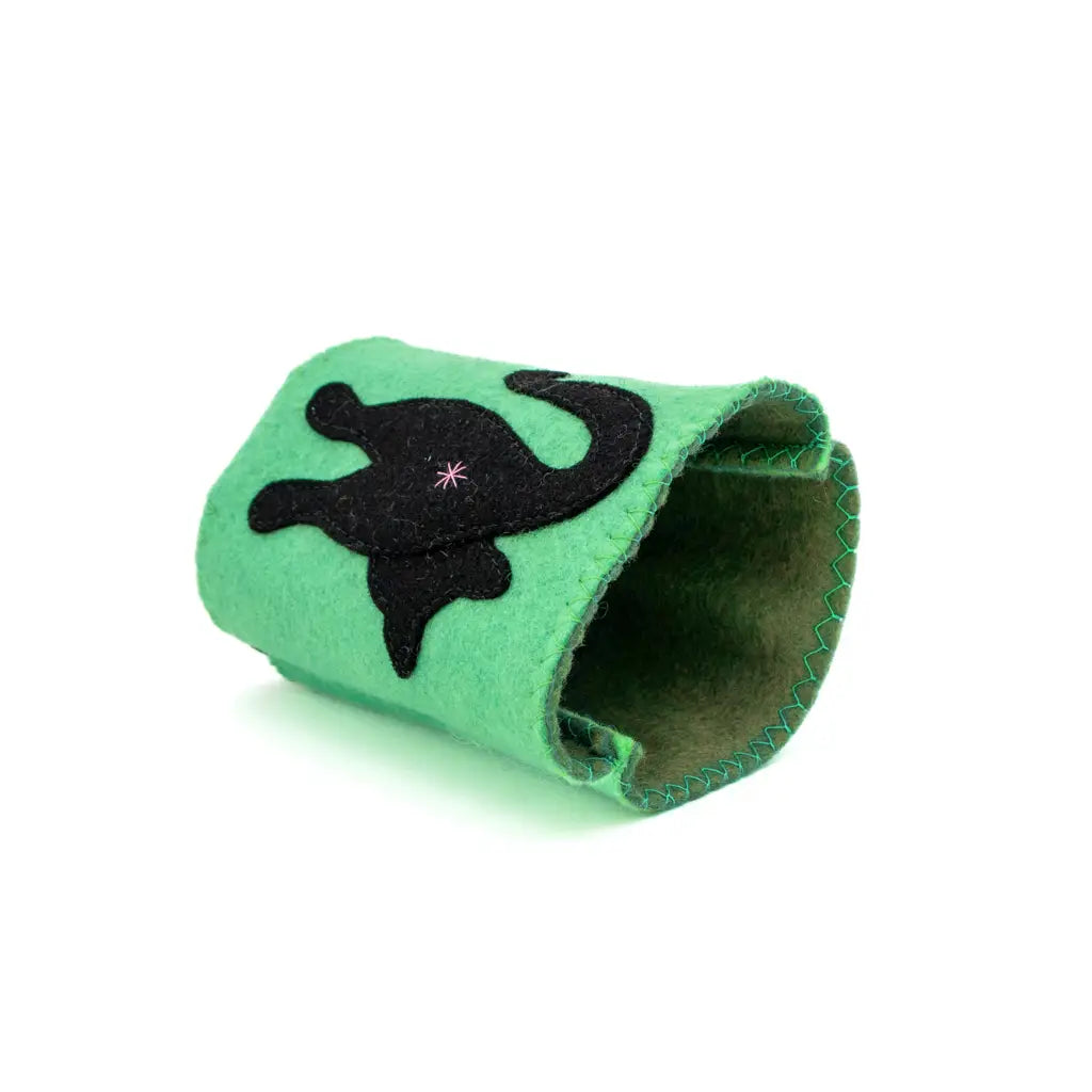 Sage/Black Cat Butt - Felt Coozy