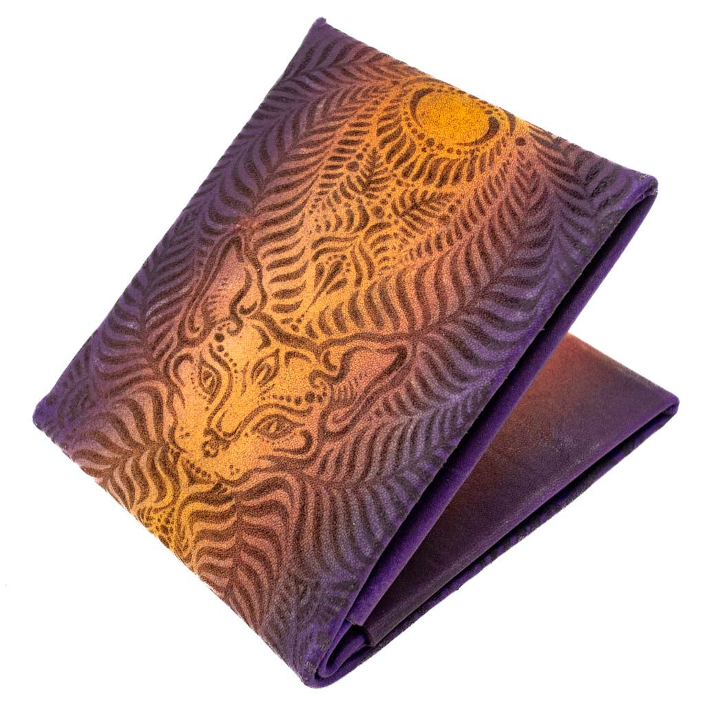 AyahuasCat Purple/Gold Gradient - Origami Leather Wallet