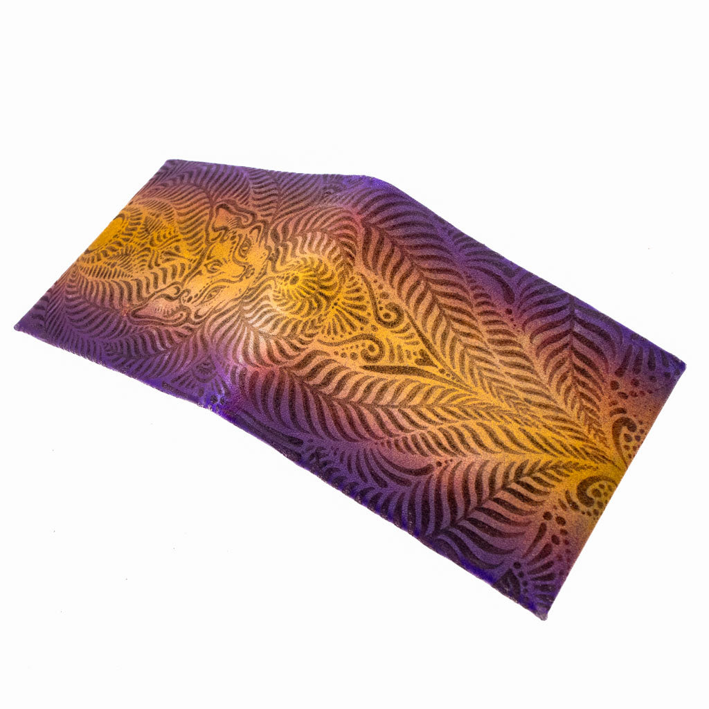 AyahuasCat Purple/Gold Gradient - Origami Leather Wallet