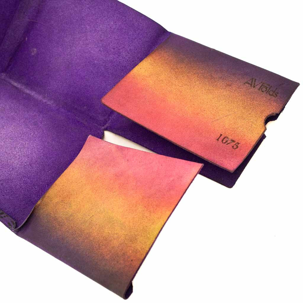 AyahuasCat Purple/Gold Gradient - Origami Leather Wallet