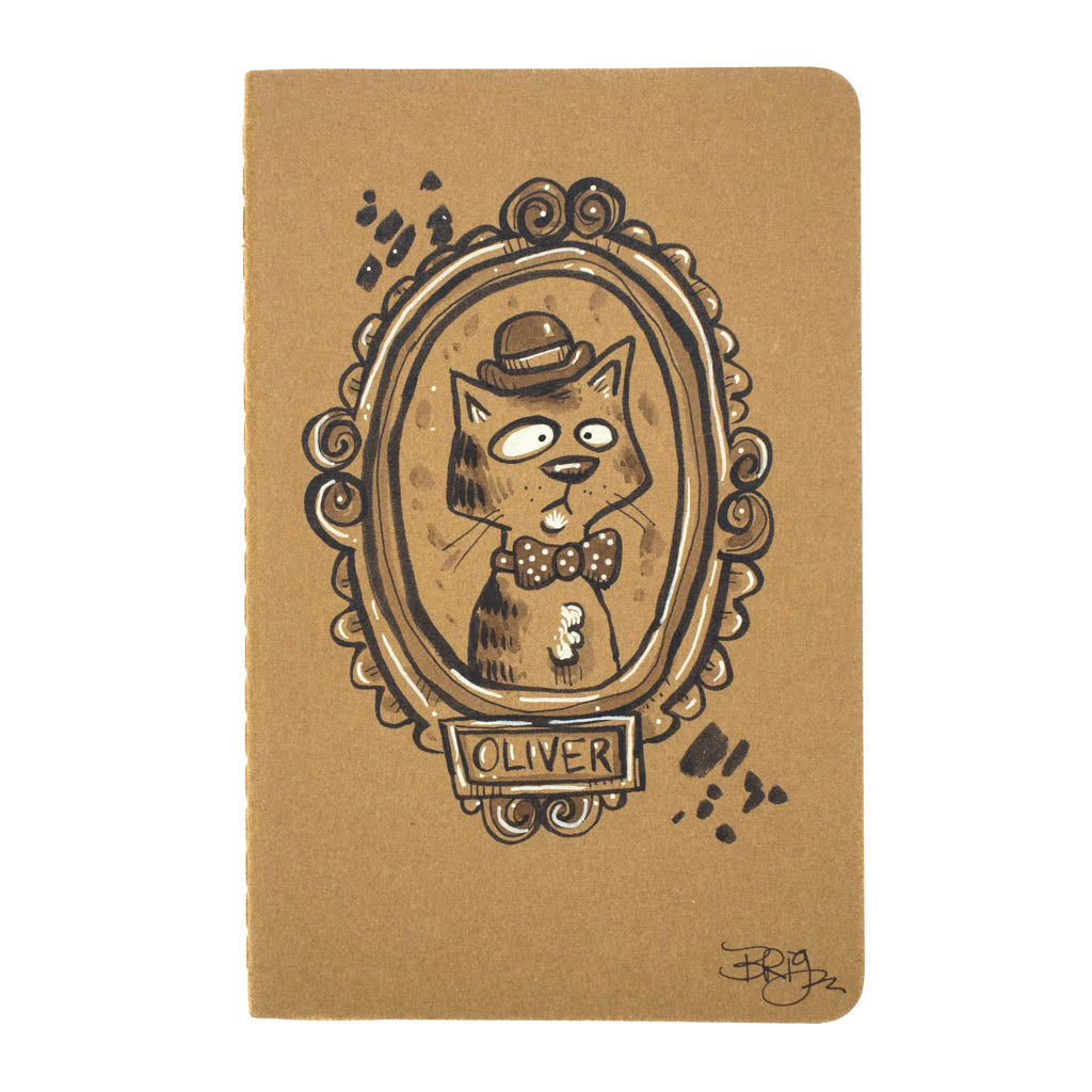Portrait Cat Oliver - Hand Drawn Notebook