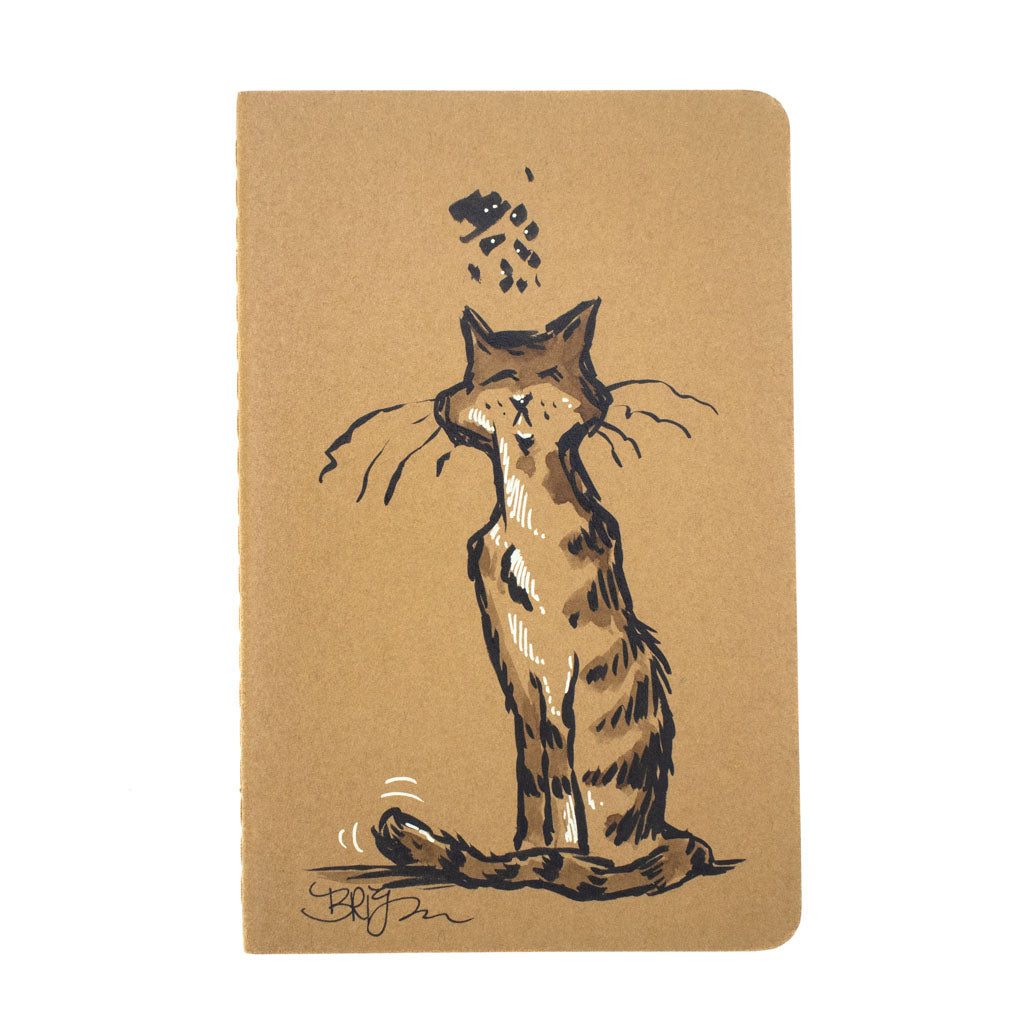 Disgruntled Eight Whisker Cat - Hand Drawn Notebook