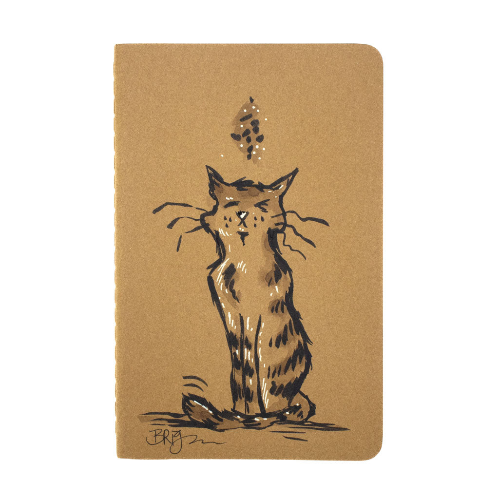 Disgruntled Six Whisker Cat - Hand Drawn Notebook