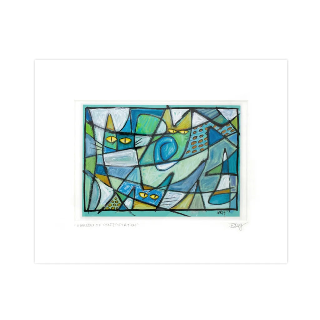 A Window Of Contemplation - Cat Art Print - 8x10