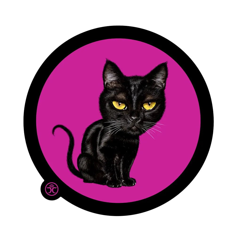 Black Cartoon Cat - Die Cut Sticker