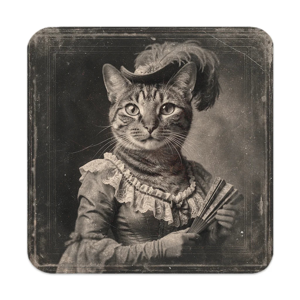 Most Wanted Cats - Luna the Tabby Cat - Cork Back Coaster