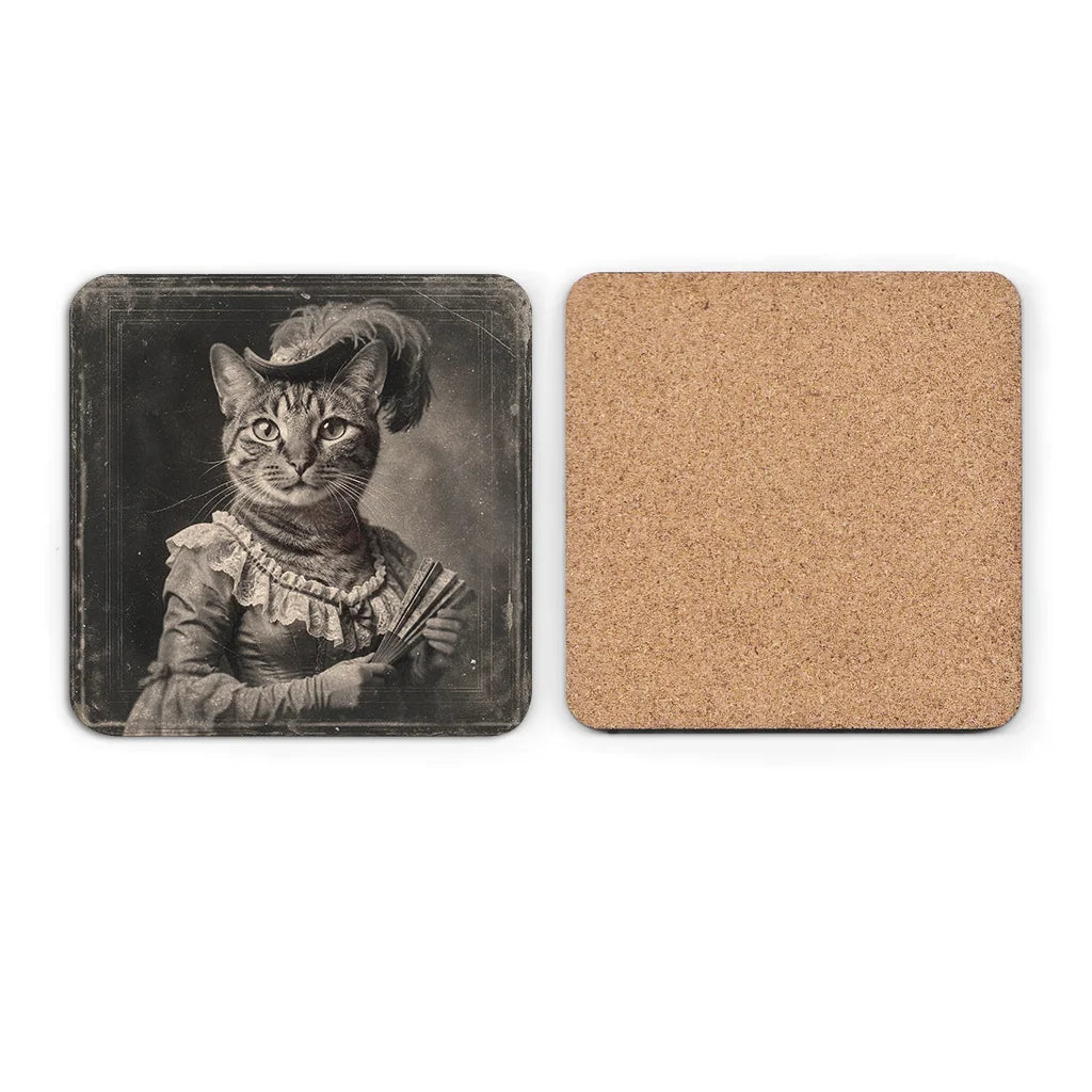 Most Wanted Cats - Luna the Tabby Cat - Cork Back Coaster