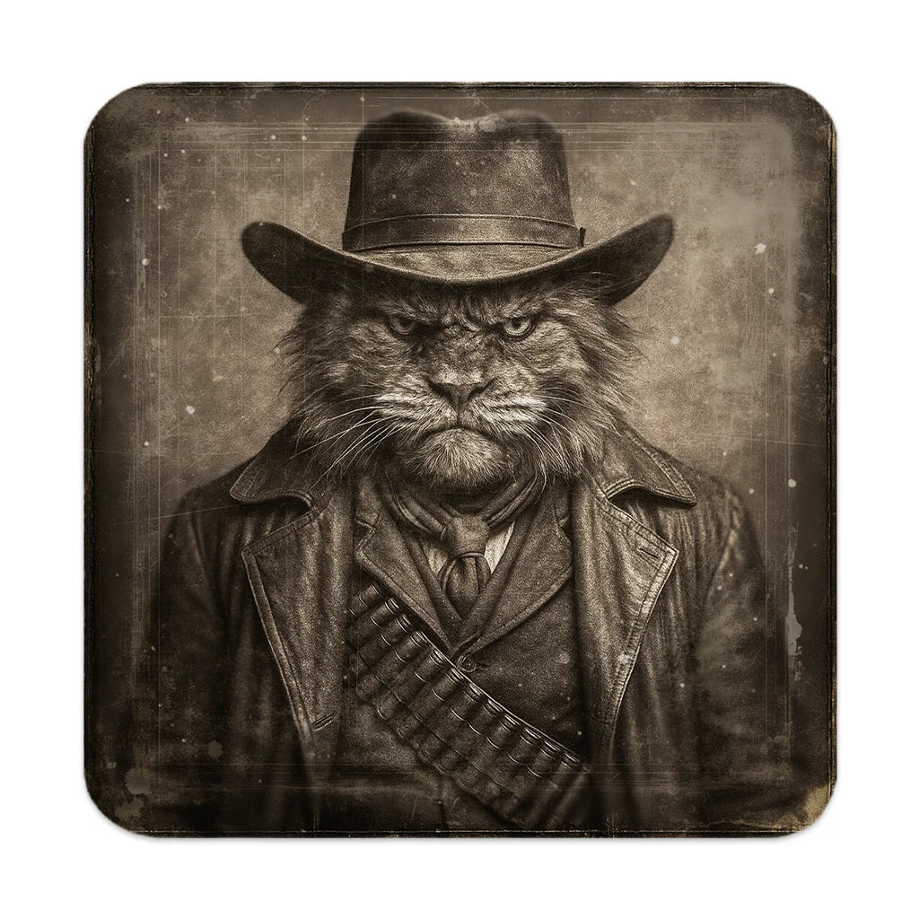 Most Wanted Cats - Grumpy Maine Coon - Cork Back Coaster