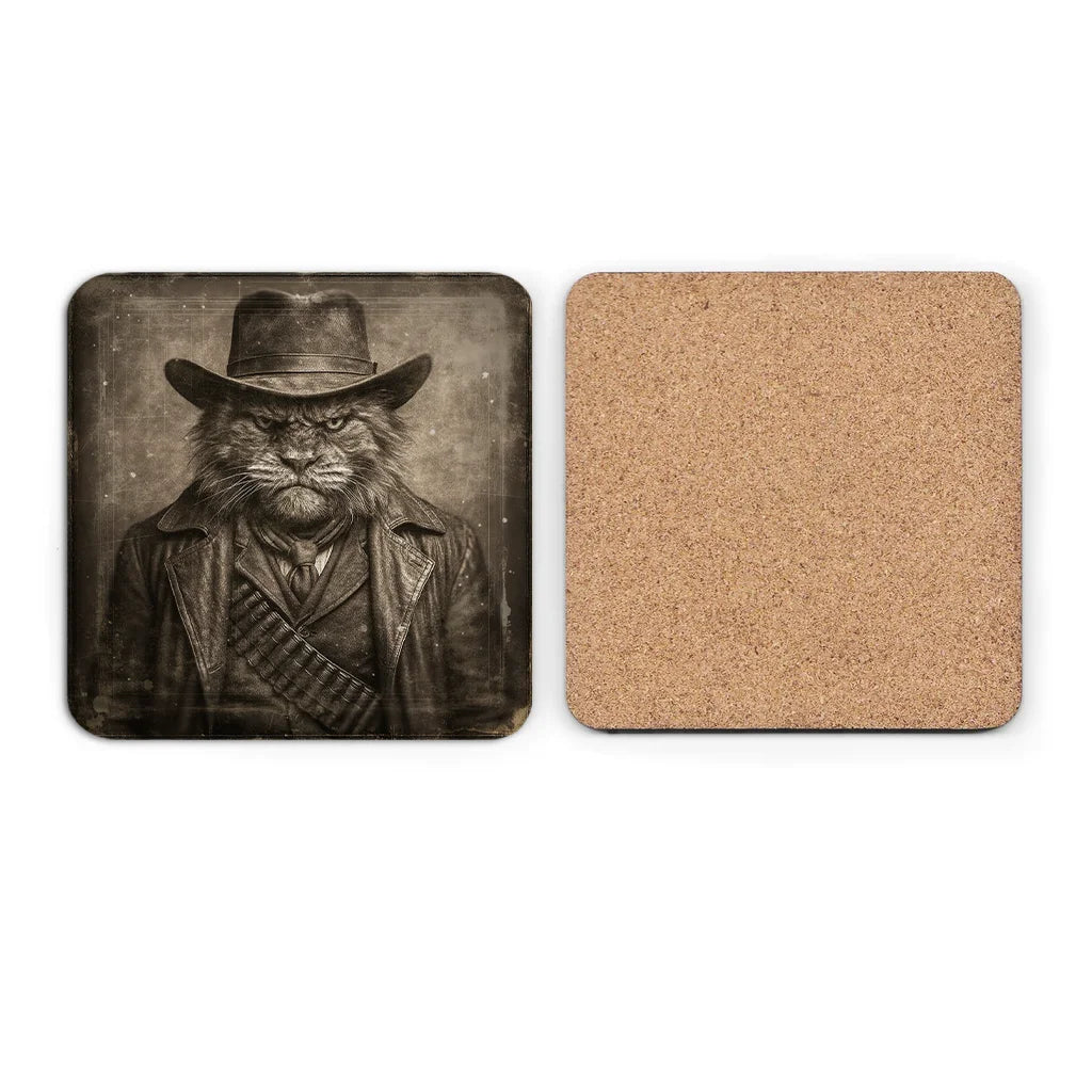 Most Wanted Cats - Grumpy Maine Coon - Cork Back Coaster