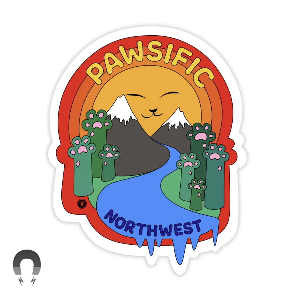 Pawsific Northwest - Die Cut Flexible Magnet