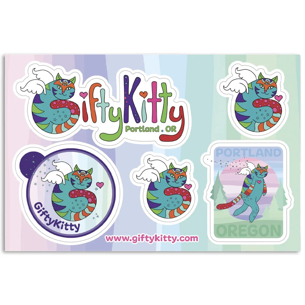GiftyKitty Cat - Sticker Sheet