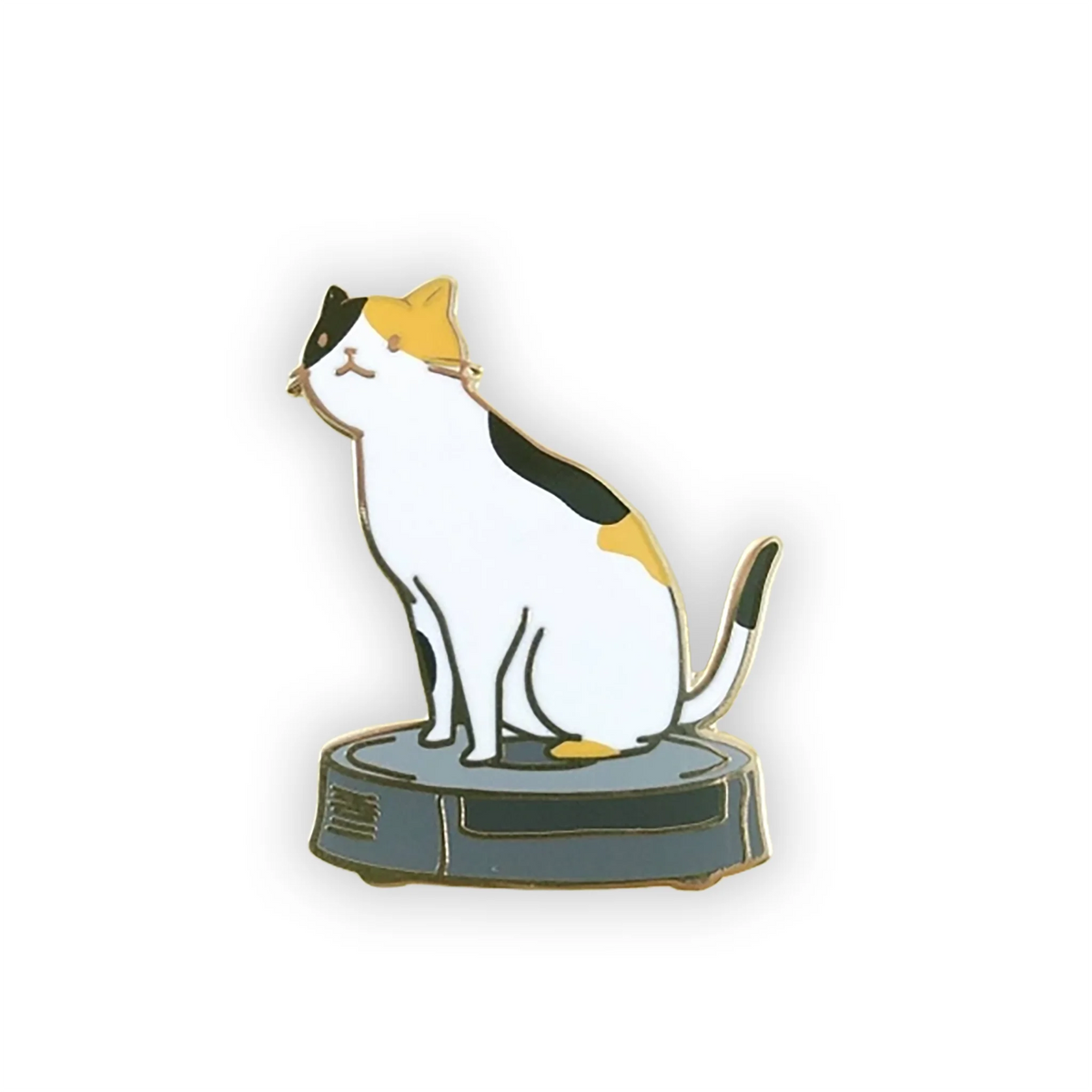 Cat On A Robot Vacuum - Enamel Pin