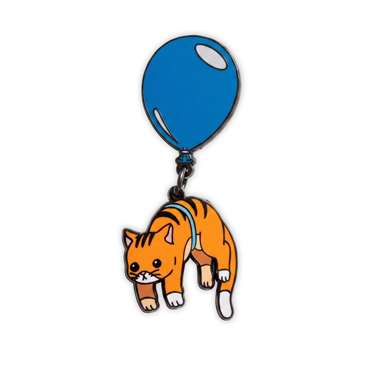 Blue Balloon Orange Tabby Cat - Hard Enamel Pin