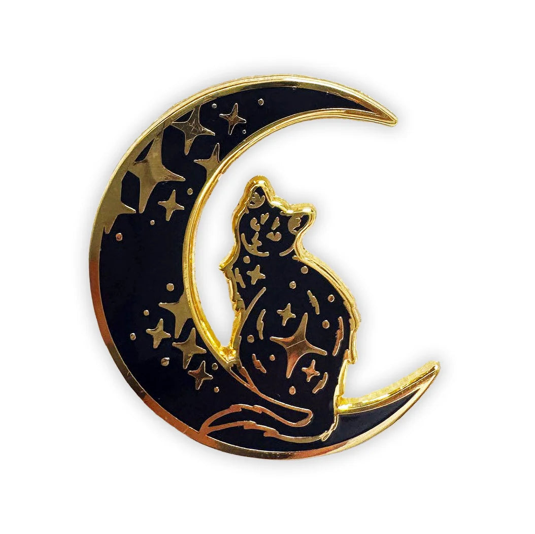 Black Cat Moon - Hard Enamel Pin