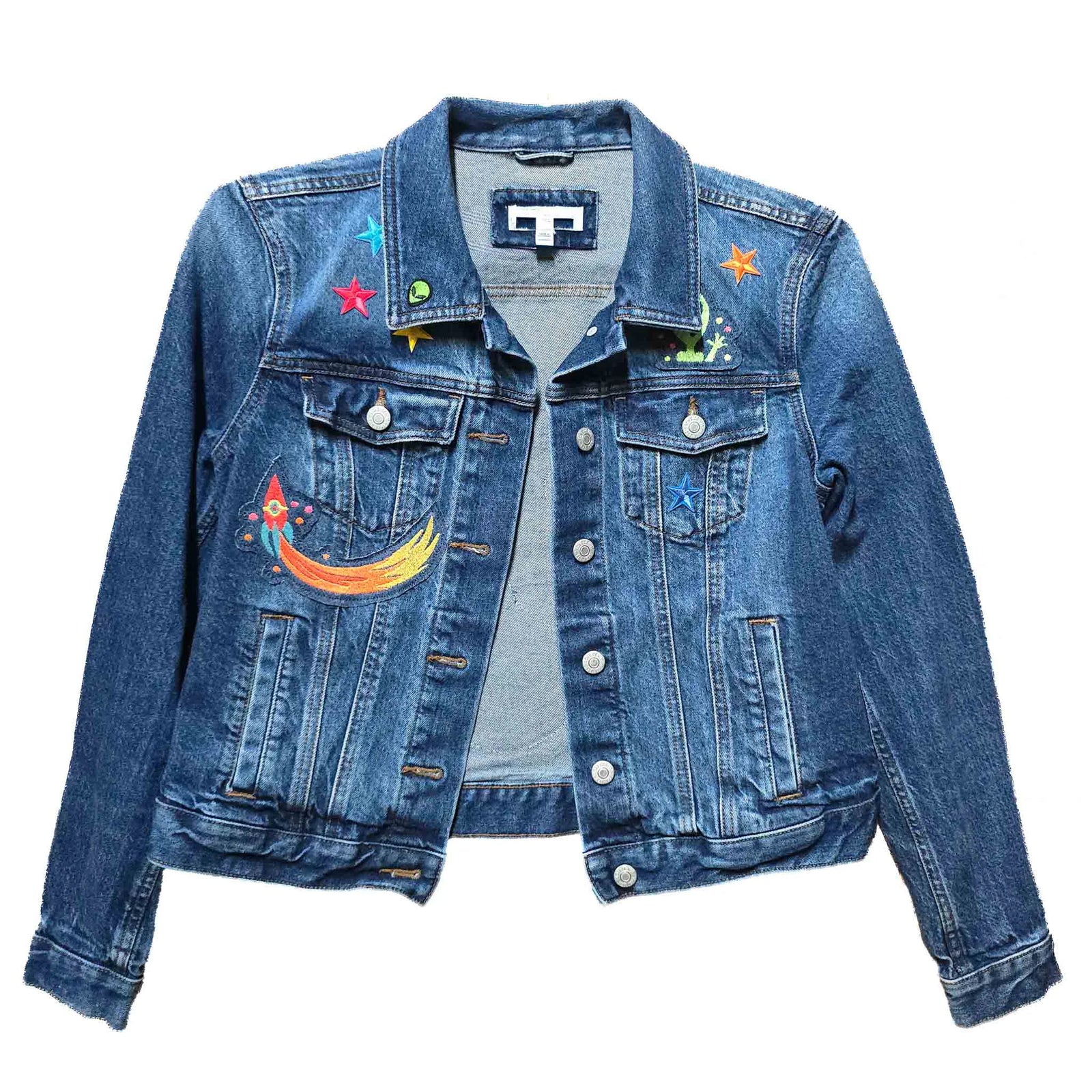 Spaced Out Cat - Upcycled Jacket