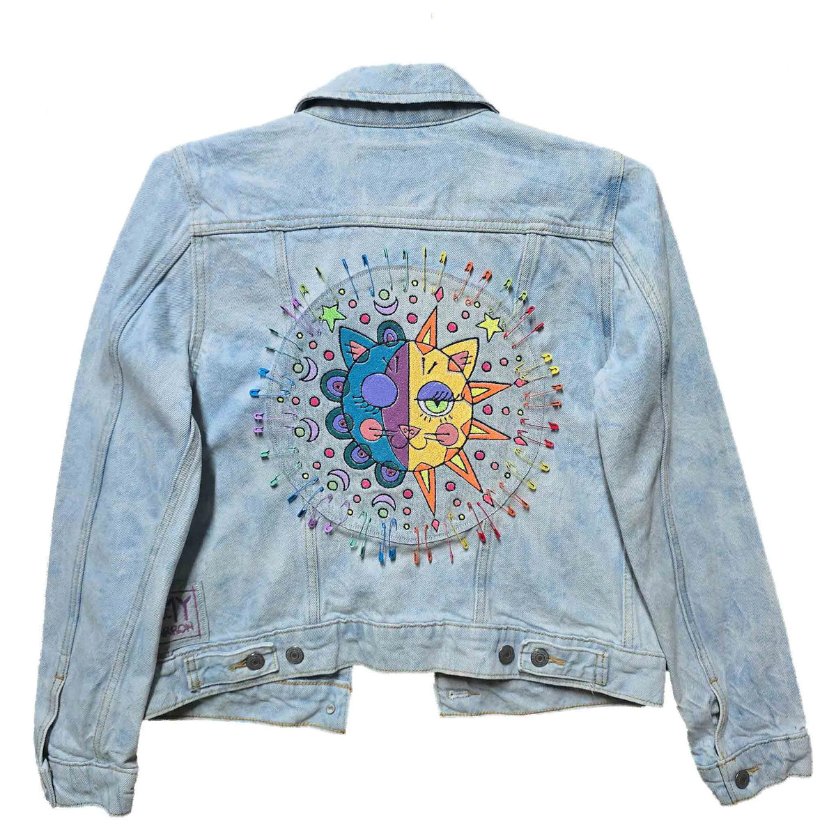 Sun &amp; Moon Cat - Upcycled Jacket