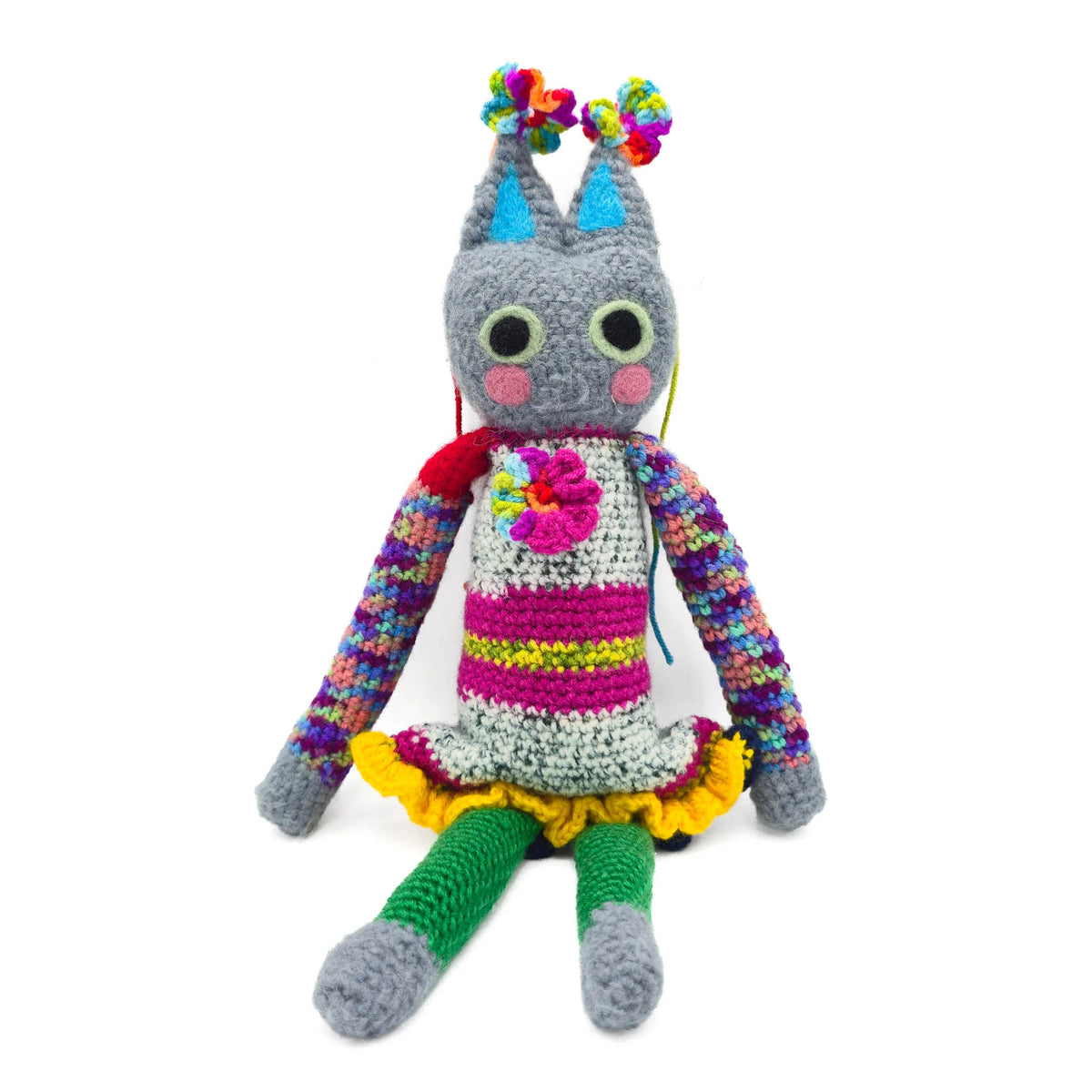Birch Bark Kitty - Hand Knitted Art Cat Doll