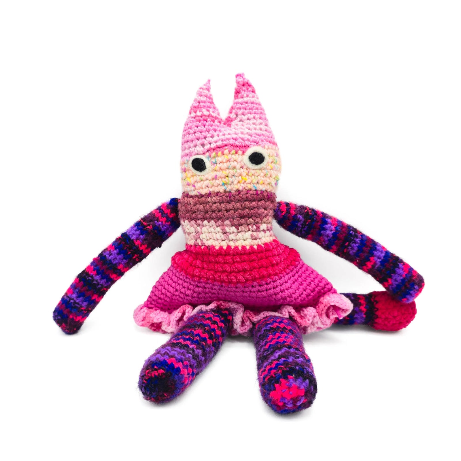 Cherry Blossom Girl - Hand Knitted Art Cat Doll