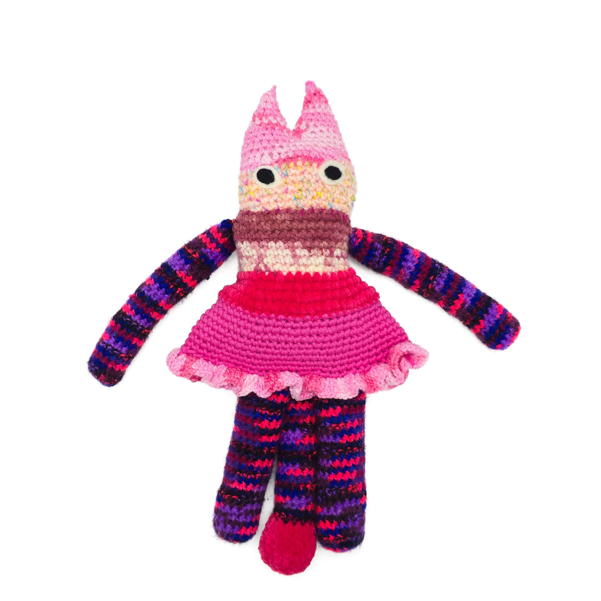 Cherry Blossom Girl - Hand Knitted Art Cat Doll
