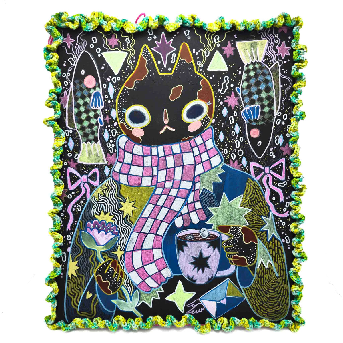 I Believe in Cause and Effect... - Mixed Media Original Cat Painting