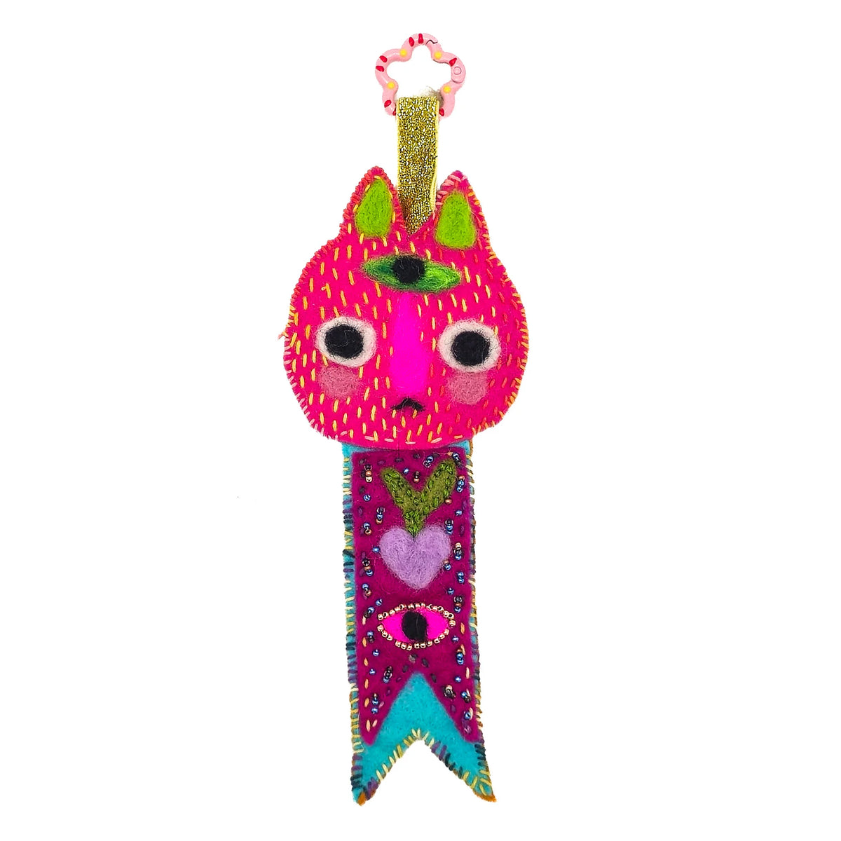 The Cat Medal of Honor - Handmade Felt Art Cat Keychain/Bag Charm