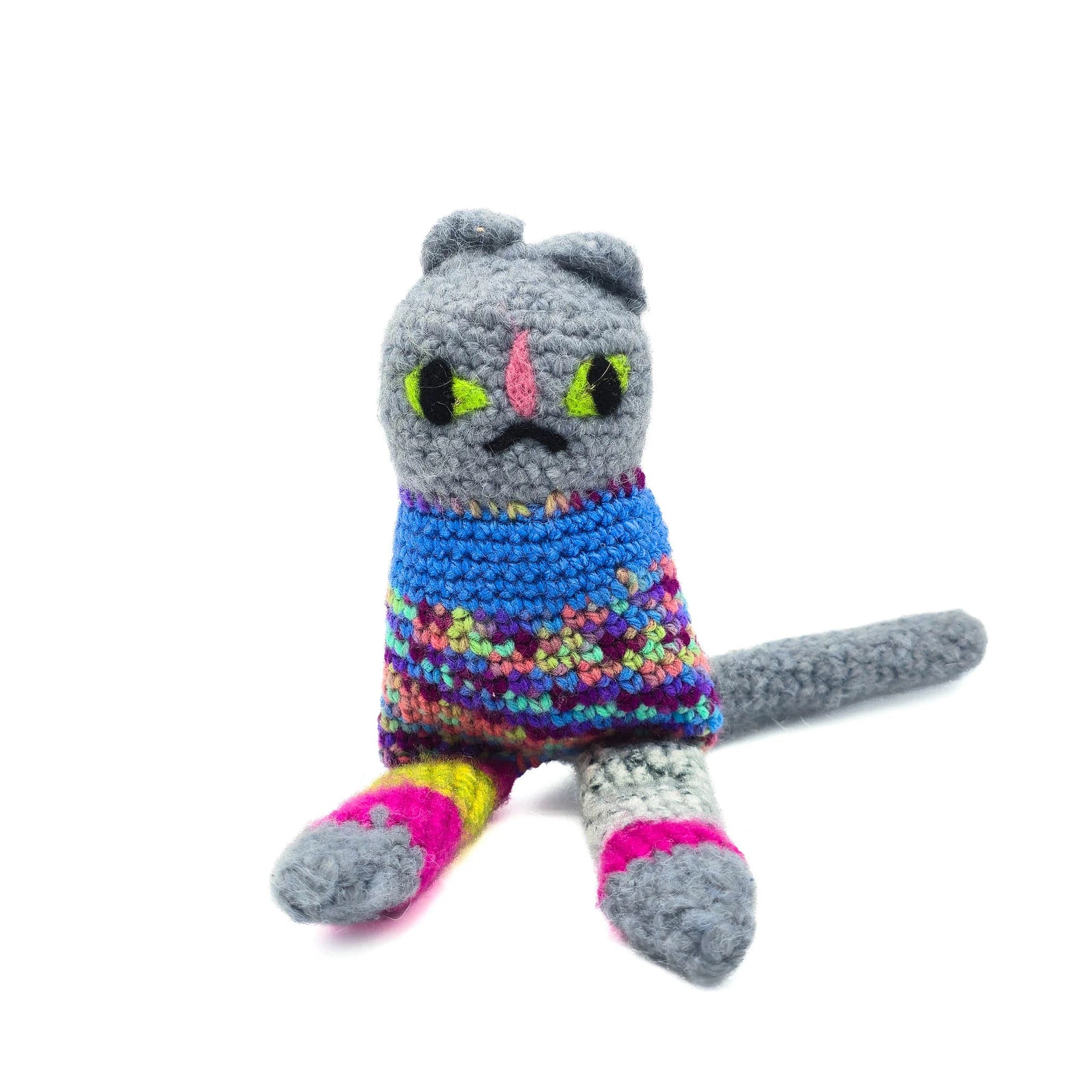 Pedro - Hand Knitted Art Cat Doll