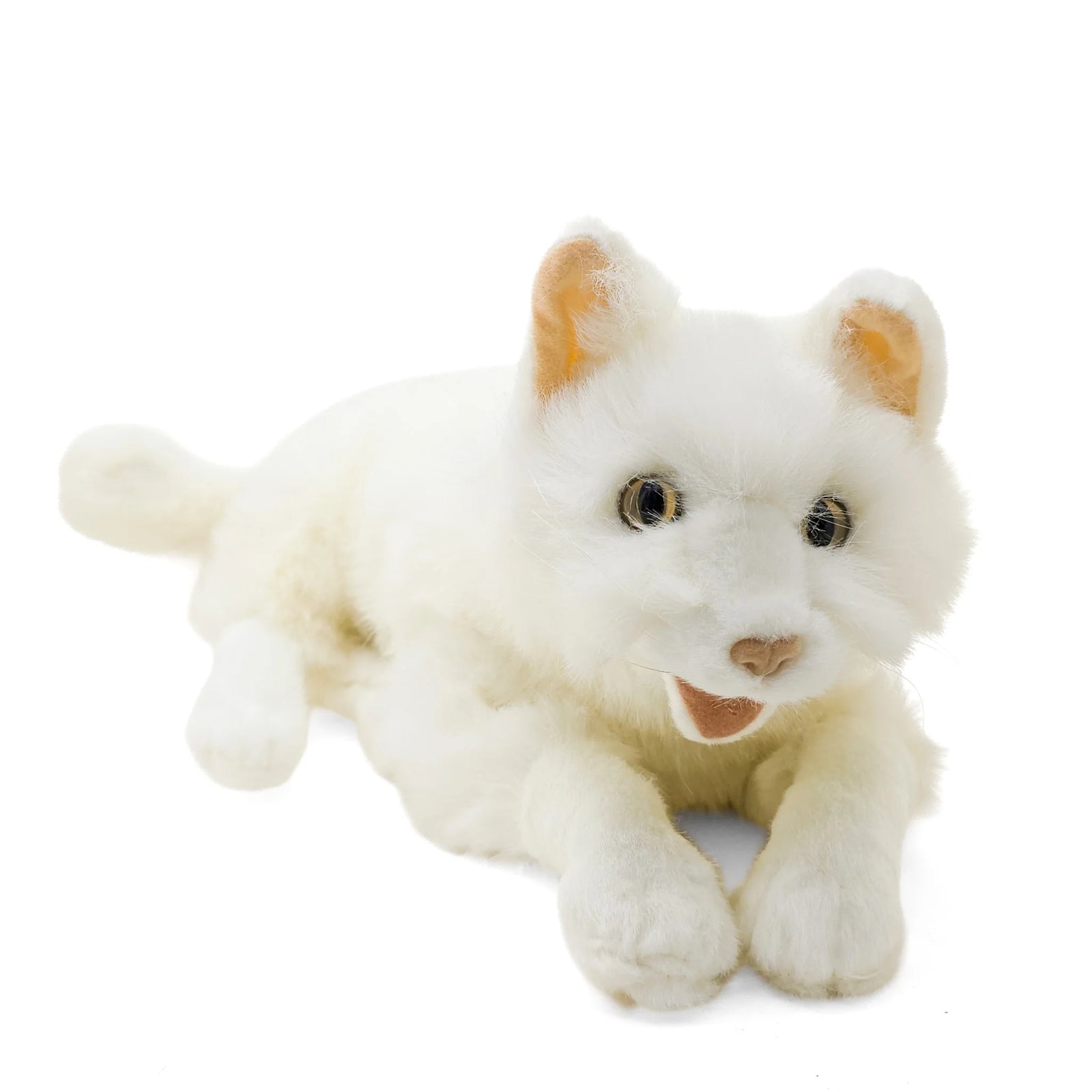 White Cat Laying - Large - Plushy Puppet