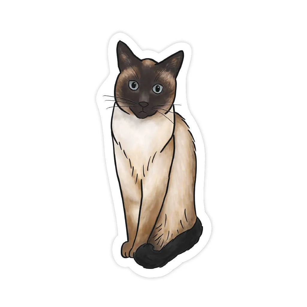 Illustration of a Siamese cat on a white background