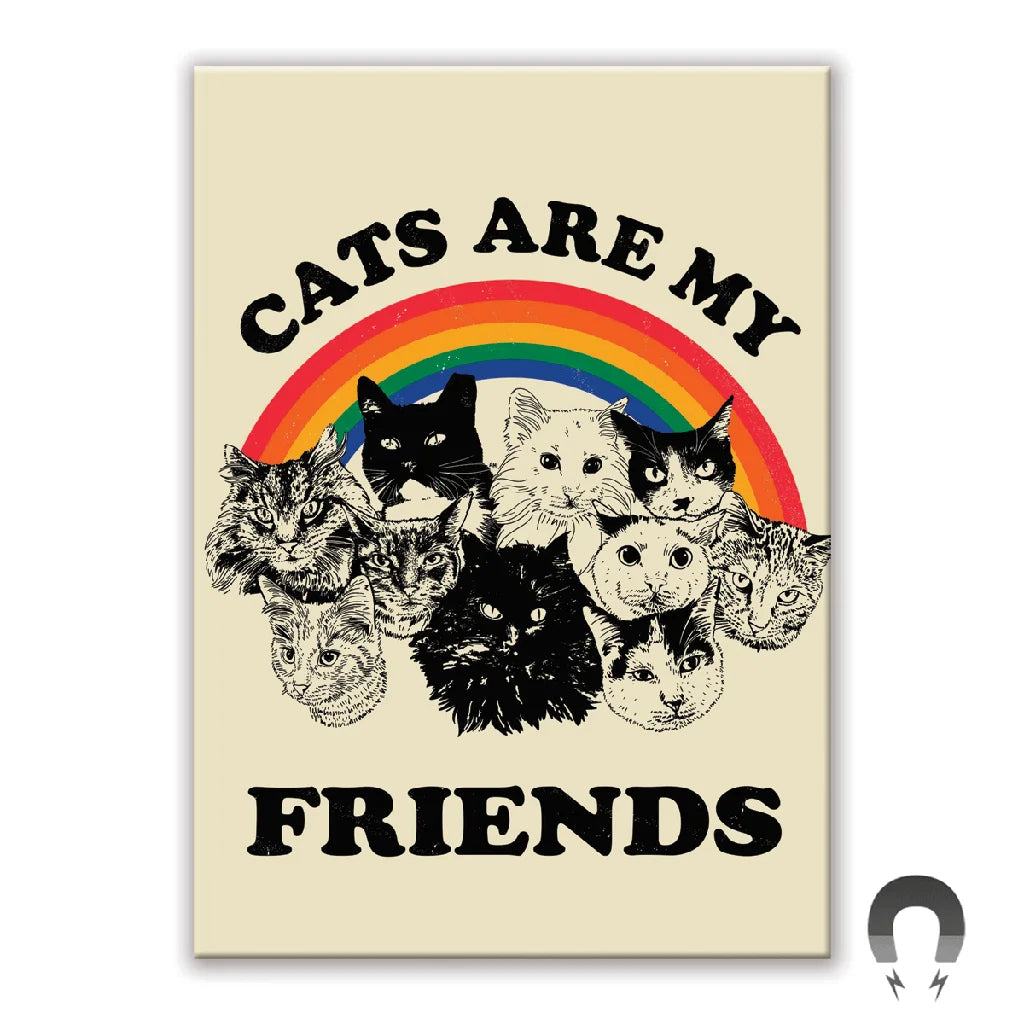 Cats Are My Friends - Rectangle Cat Refrigerator Magnet
