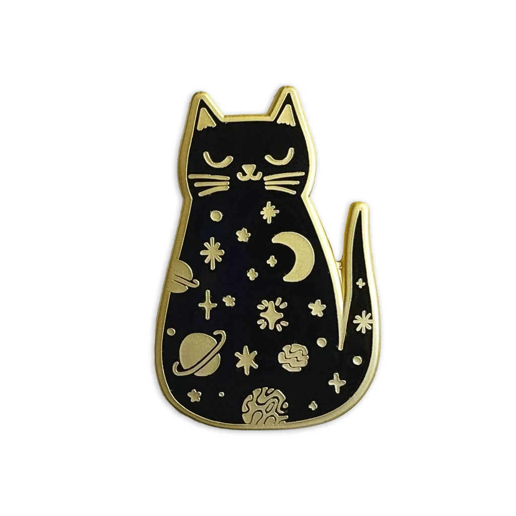 Cosmic Black Cat - Hard Enamel Pin