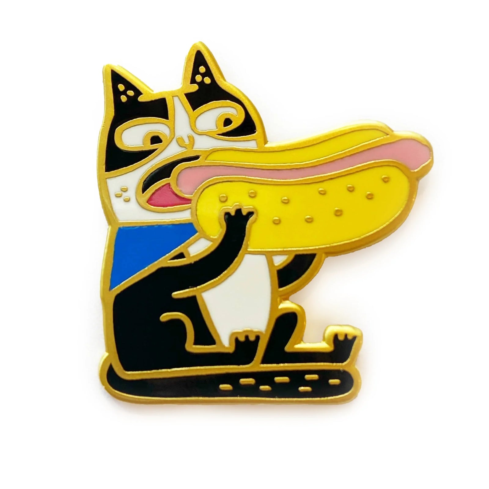 Hot Dog Tuxedo Cat - Hard Enamel Pin