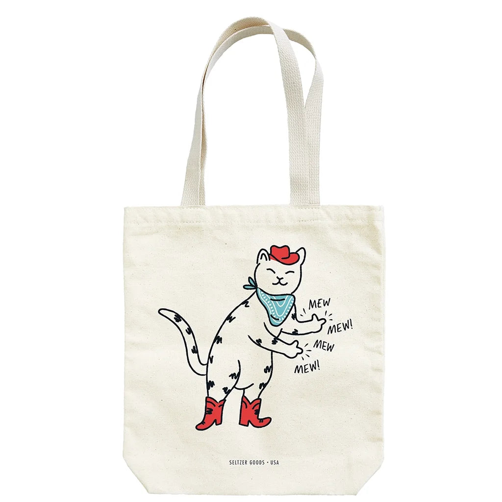 Mew Mew! Cowboy Kitty - Canvas Tote Bag