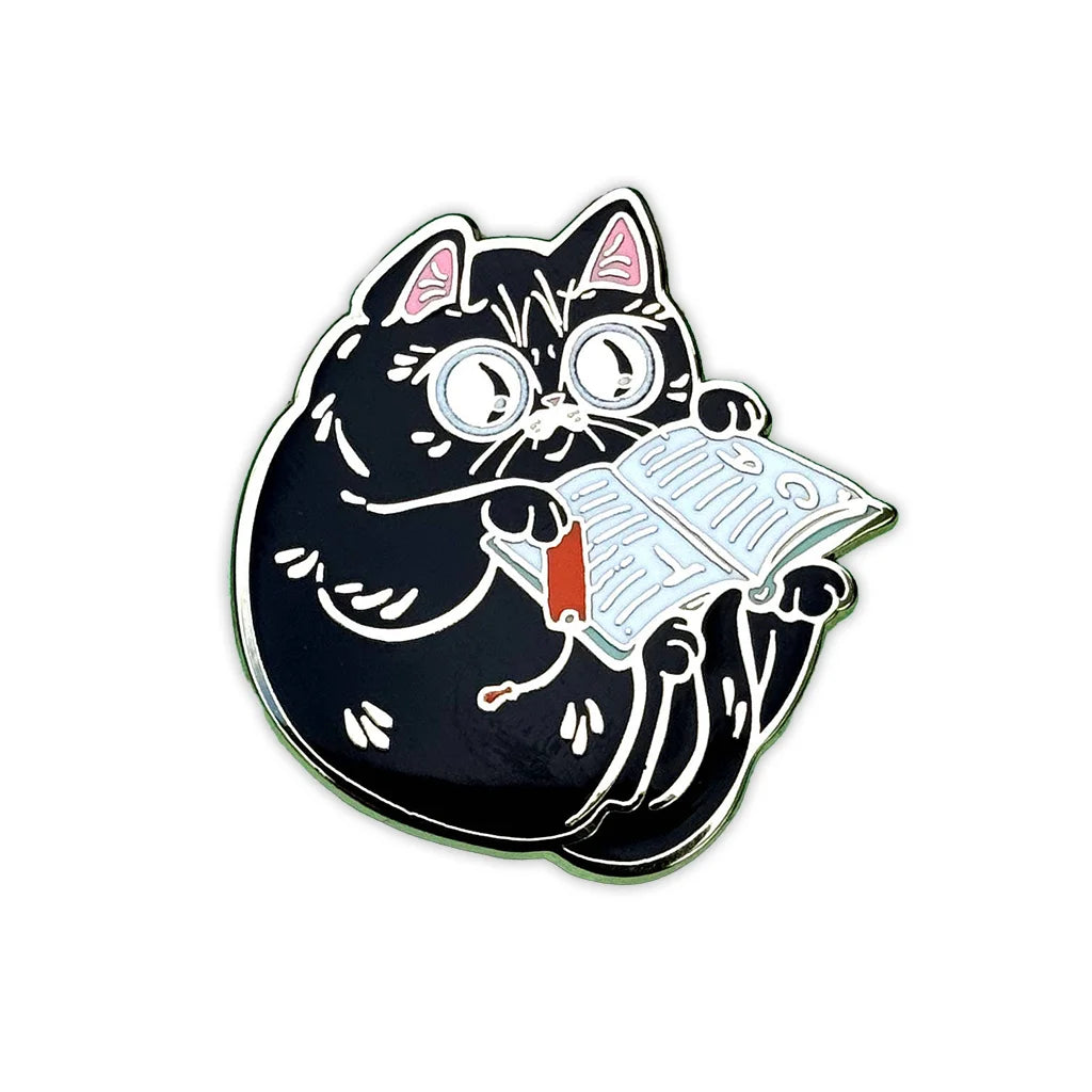 Reading Black Cat - Hard Enamel Pin  