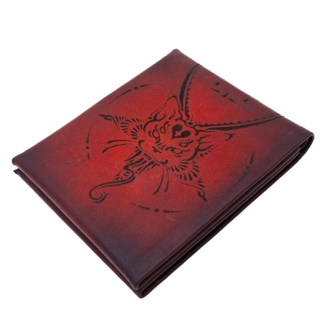 Devil Cat Deep Wine - Kangaroo Origami Wallet