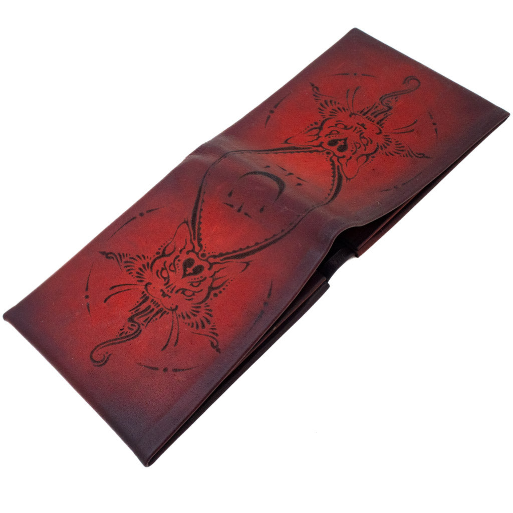 Devil Cat Deep Wine - Kangaroo Origami Wallet