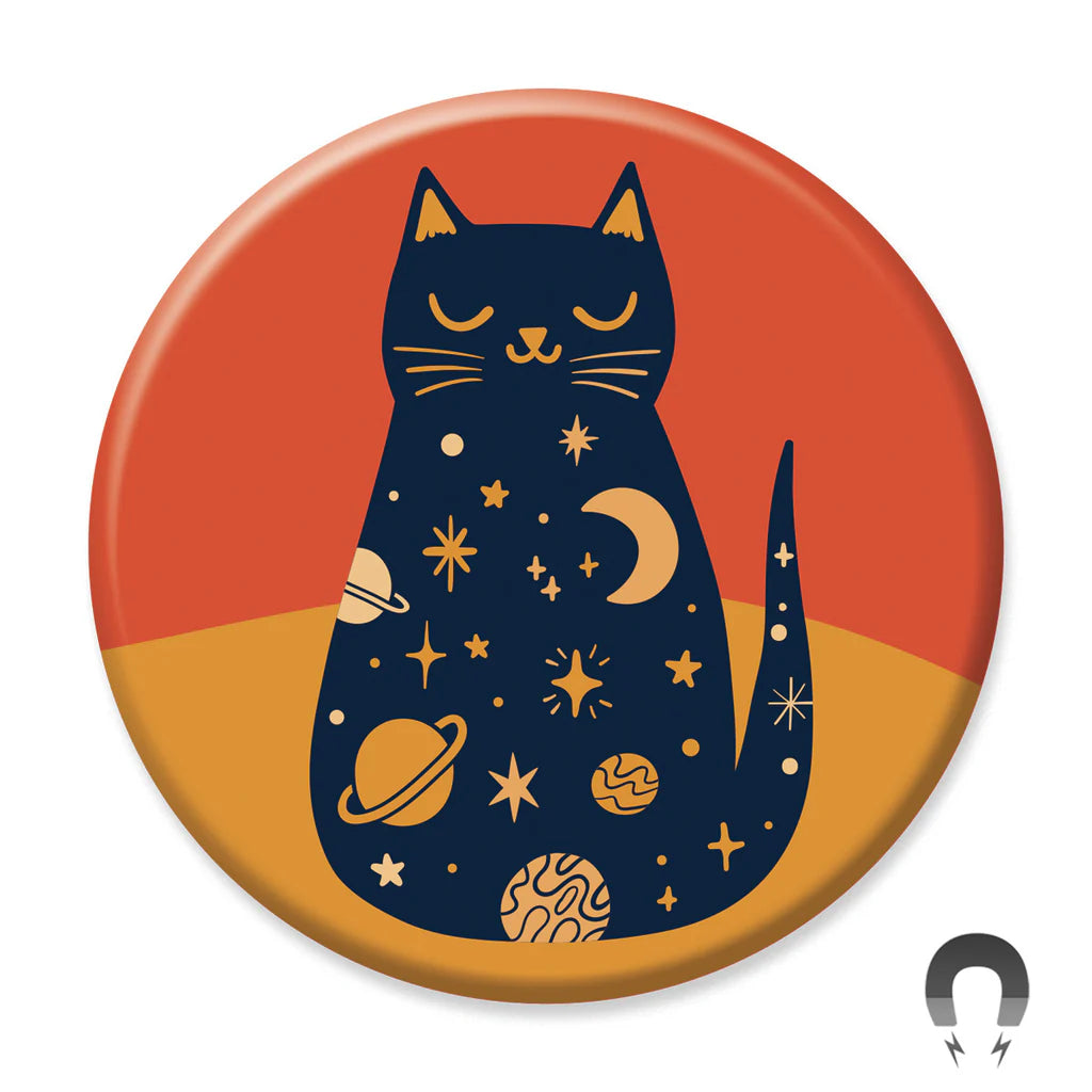 Cosmic Black Kitty - Magnet