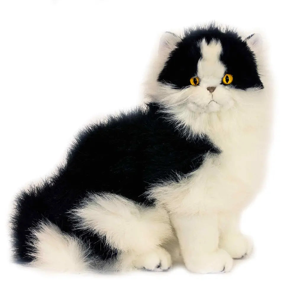 Black and white stuffed cat cheap