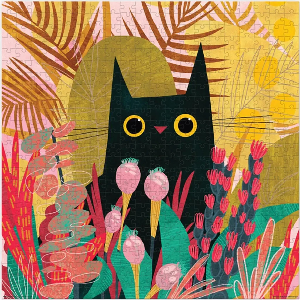 Black Cat In Plants - 500 Piece Puzzle