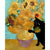 Black Cat Van Gogh Sunflowers - Art Print
