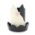 Tall Black & White Cat - Ceramic Planter with Plate