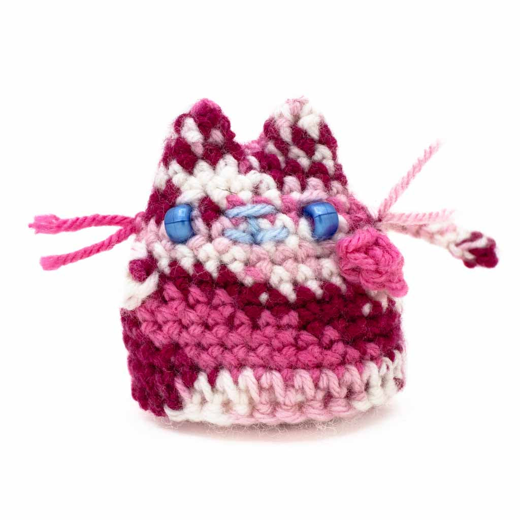 Pink Camo Kitty - Hand Knitted Plushy
