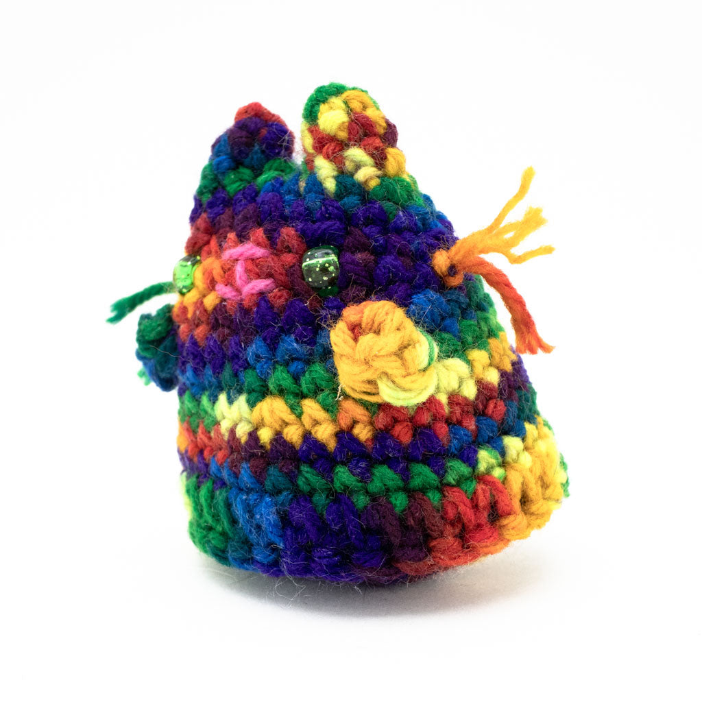 Rainbow Camo Kitty - Hand Knitted Plushy